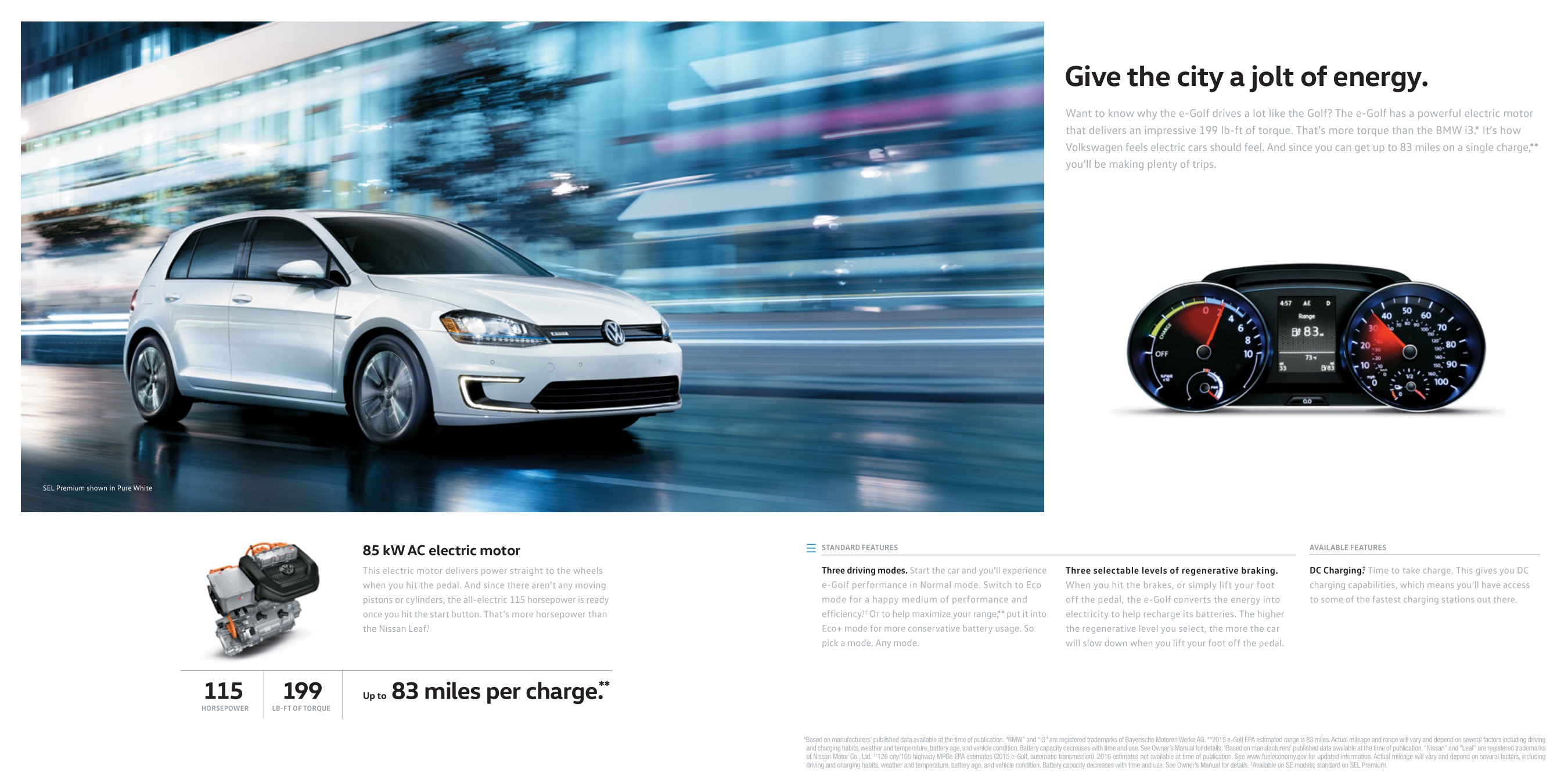 2016 VW Golf e Brochure Page 7